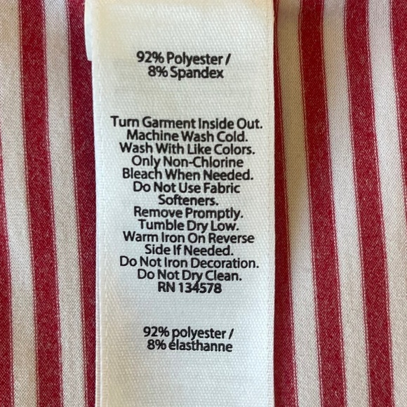 Vineyards Vines Performance Red & White Striped Polo Golf Sport Shirt Small - Picture 6 of 7